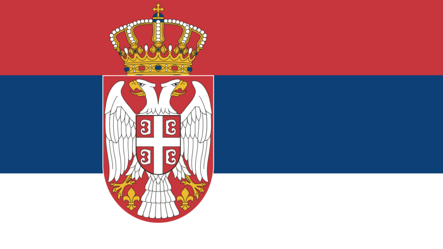 Serbian flag. Credit: Wikimedia Commons.