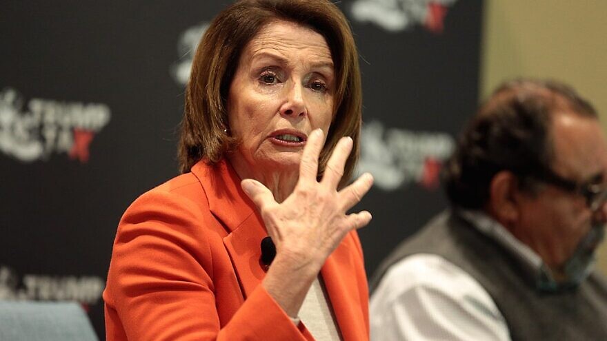 House Speaker Nancy Pelosi addresses attendees at a Trump Tax Town Hall hosted by Tax March at Events on Jackson in Phoenix, Ariz., in February 2019. Credit: Gage Skidmore/Flickr via Wikimedia Commons.