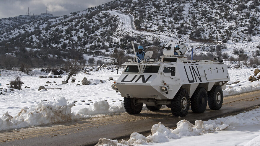 UNIFIL Indian peacekeepers patrol roads in the mountainous areas of the southeastern tip of Lebanon, Jan. 10, 2020. Photo by Pasqual Gorriz/U.N.