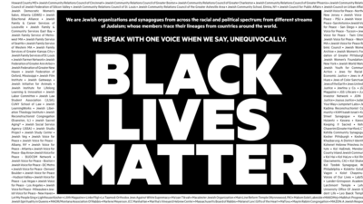 More than 600 Jewish groups placed this ad in “The New York Times” in support of the Black Lives Matter movement. Credit: Medium.
