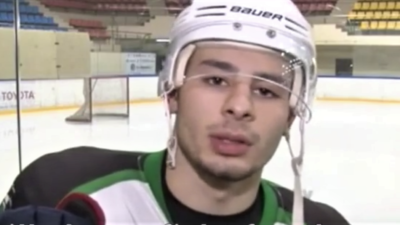Eliezer Sherbatov, captain of Israel's hockey team. Source: Screenshot.