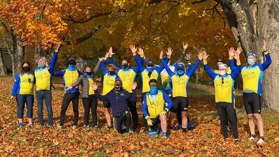 “The Grumpy Roadsters” after having completed Day 1 of their #MyALYNRide, October 2020. Credit: Friends of ALYN Hospital.