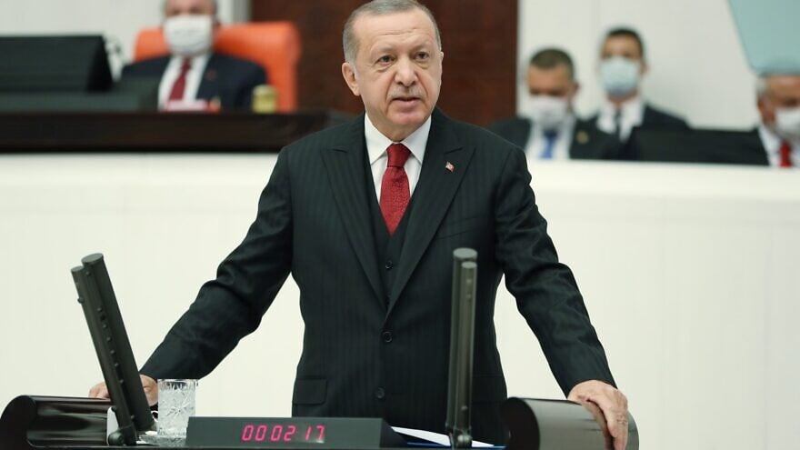 Turkish President Recep Tayyip Erdoğan addressing the opening of parliament in Ankara on Oct. 1, 2020. Credit: Erdoğan/X.