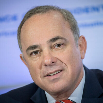 Israeli National Infrastructure, Energy and Water Resources Minister Yuval Steinitz attends the Conference of Presidents of Major American Jewish Organizations, at the Inbal Hotel in Jerusalem, on Feb. 20, 2017. Photo by Yonatan Sindel/Flash90.