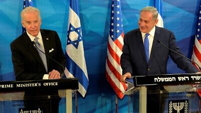Then-U.S. Vice President Joe Biden with Israeli Prime Minister Benjamin Netanyahu in Jerusalem, March 2016. Credit: U.S. Embassy via Wikimedia Commons.