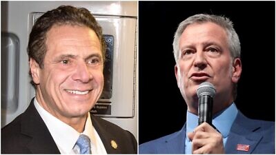 New York Gov. Andrew Cuomo and New York City Mayor Bill de Blasio. Credit: Wikimedia Commons.