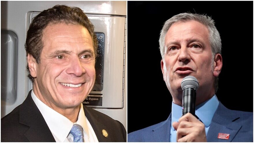 New York Gov. Andrew Cuomo and New York City Mayor Bill de Blasio. Credit: Wikimedia Commons.