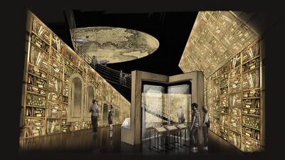 Concept for a room in the Beit HaKehillot Jewish heritage museum in Jerusalem. Illustration: courtesy of BJA Associates.