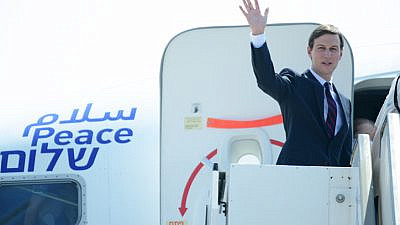 Senior U.S. presidential adviser Jared Kushner ahead of his departure with US-Israeli delegation from Tel Aviv to Abu Dhabi, at the Ben-Gurion Airport near Tel Aviv, Aug. 31, 2020. Photo by Tomer Neuberg/Flash90.