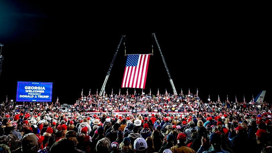 U.S. President Donald Trump holding a rally in Georgia in Dec. 2020. Source: Facebook/Donald Trump.