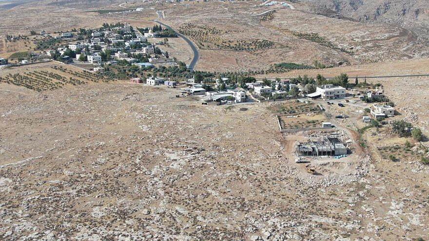 Illegal Palestinian Authority construction. Credit: Regavim.