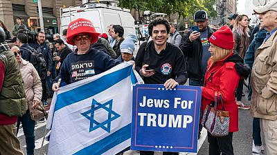 Supporters of President Donald Trump demonstrate during Veterans Day Parade's opening ceremony at Madison Square Park in 2019. Credit: Lev Radin/Shutterstock.