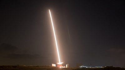 An Iron Dome air-defense battery in the southern Israeli city of Sderot fires an interceptor missile on Aug. 9, 2018. Photo by Yonatan Sindel/Flash90.