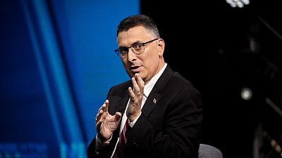 New Hope Party head Gideon Sa'ar speaks during the conference of the Israeli Television News Company in Jerusalem on March 7, 2021. Photo by Yonatan Sindel/Flash90.