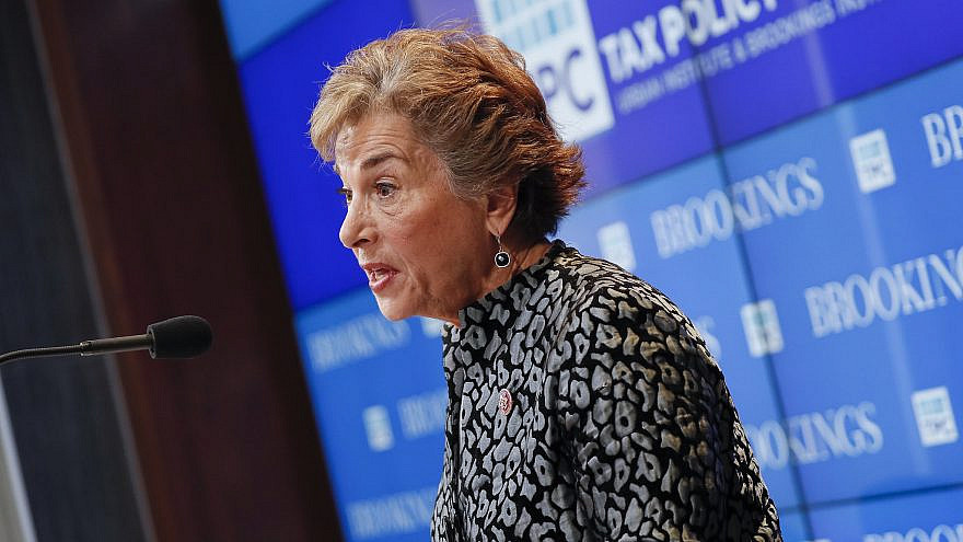 Rep. Jan Schakowsky (D-Ill.) delivers the keynote presentation at an event on taxing capital income, hosted by Urban-Brookings Tax Policy Center. Credit: Brookings Institute/Flickr.