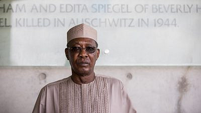 Chad's President Idriss Déby Itno during a visit at the Yad Vashem Holocaust memorial museum in Jerusalem on Nov. 26, 2018. Photo by Yonatan SIndel/Flash90.