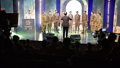 The Military Rabbinate Choir sings a capella at a memorial service honoring fallen Israel Defense Forces soldiers and those from the haredi (ultra-Orthodox) units on Yom Hazikaron, April 13, 2021. Credit: Netzach Yehuda Association.