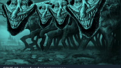 Anti-Semitism in the form of “COVID-19 under a microscope.” Credit: Kantor Anti-Semitism Report via www.adl.org/blog/coronavirus-crisis-elevates-antisemitic-racist-tropes.