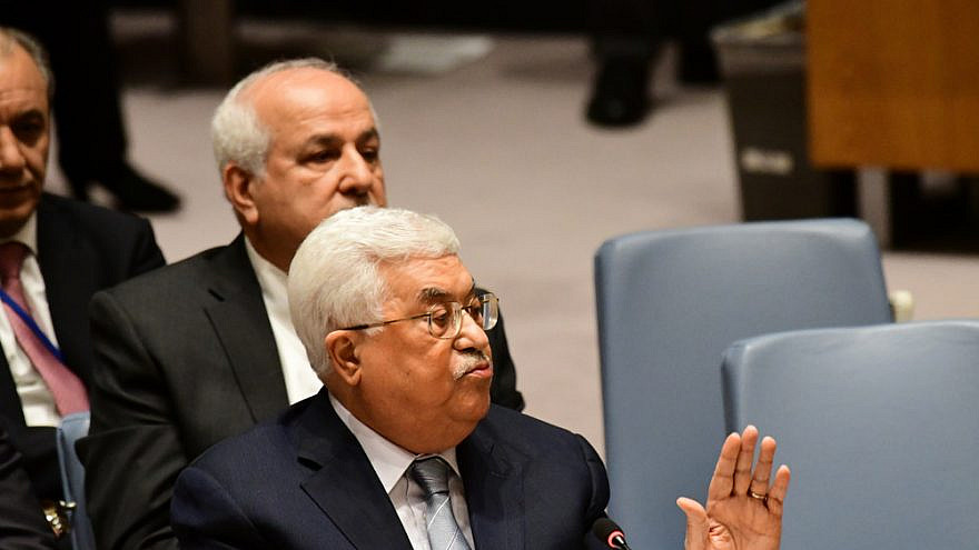 Palestinian Authority leader Mahmoud Abbas at the United Nations in 2018. Credit: A. Katz/Shutterstock.