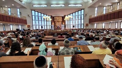 For the 30th year, Herzog College hosted its annual Bible conference, the Yemei Iyun B’Tanakh, with lectures online and in-person, like this one in Alon Shvut, July 2021. Credit: Courtesy.