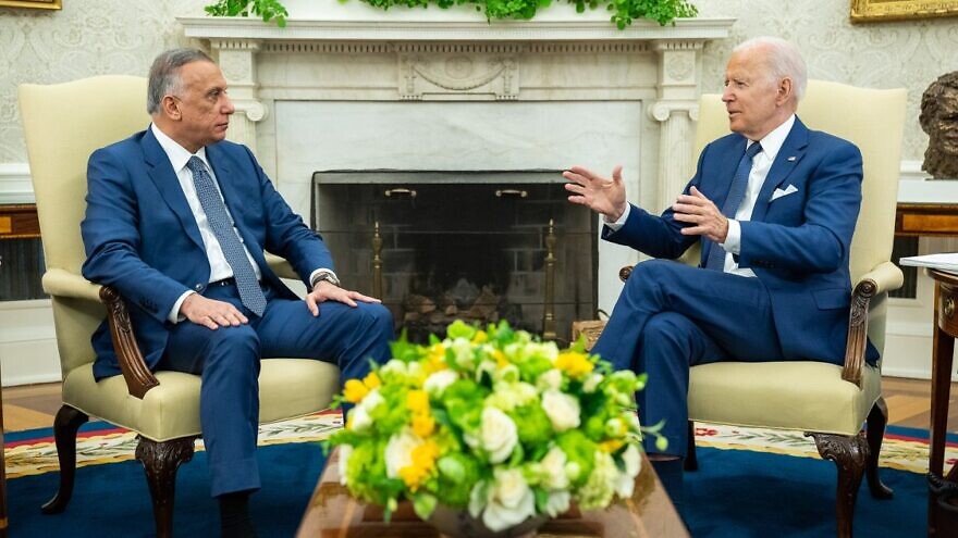 Iraqi Prime Minister Mustafa al-Kadhimi meets with U.S. President Joe Biden in the Oval Office on July 26, 2021. Credit: The White House.