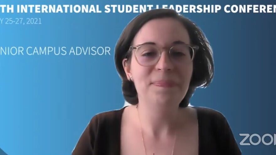 CAMERA on Campus senior student adviser Sasha Chernyak addressing the annual conference via Zoom. Source: Screenshot.
