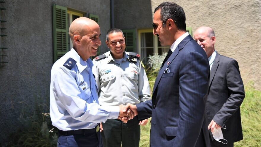 As part of a state visit to Israel, Bahrain’s undersecretary of the Ministry of Foreign Affairs for Political Affairs and deputy secretary-general of the Supreme Defense Council visited the Israel Defense Forces on Aug. 10, 2021. Credit: IDF Spokesperson's Unit.