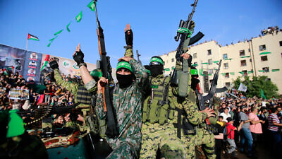 Hamas members attend a rally in Beit Lahia, in the northern Gaza Strip, May 30, 2021. Photo by Atia Mohammed/Flash90.