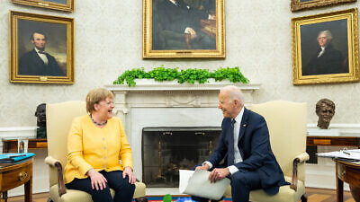 German Chancellor Angela Merkel with U.S. President Joe Biden at the White House in Washington, D.C., two months before national elections in Germany, July 15, 2021. Credit: Office of the President of the United States.