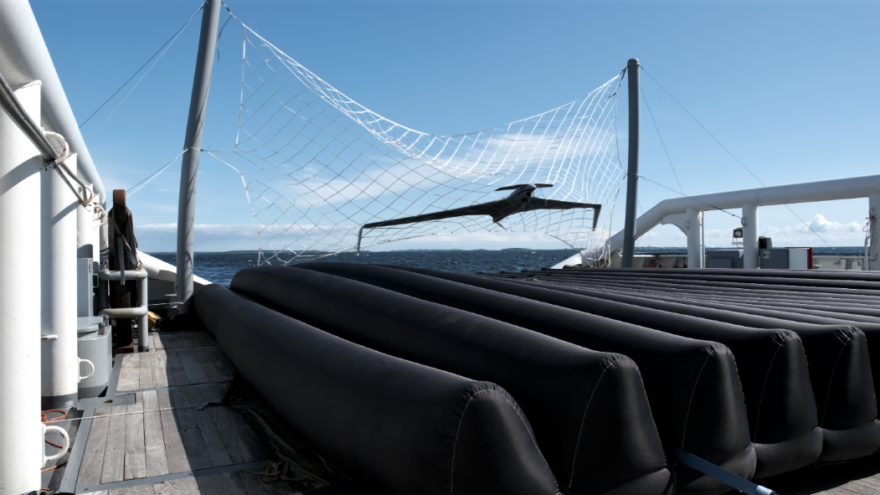 Israeli defense company Aeronautics Group exhibits its Orbiter unmanned aerial vehicle (UAV) for the Finnish Border Guard. Credit: Courtesy.