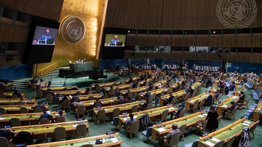 A wide view of the 30th plenary meeting of the U.N. General Assembly. Credit: 
U.N. Photo/Eskinder Debebe.