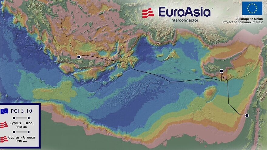 Map of EuroAsia Interconnector. Credit: Sara Yard via Wikimedia Commons.