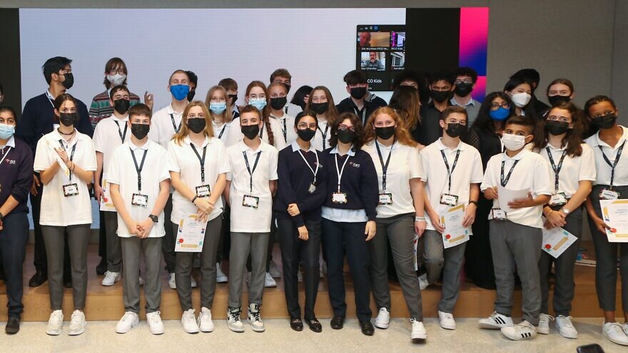 A delegation of 16 students from Jerusalem participates in an academic interchange with their peers in the United Arab Emirates, part of the PICO Kids Ambassadors program, December 2021. Photo of Barak Alkobi.