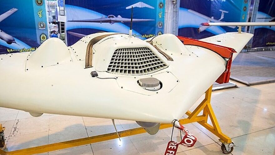 An Iranian Saegheh-2 drone on display at the Eqtedar 40 defense exhibition in Tehran, Feb. 5, 2019. Photo by Hossein Mersadi via Wikimedia Commons.