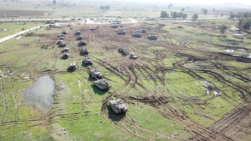 A war drill conducted by the Israel Defense Forces’ 74th Armored Battalion in the Golan Heights. Credit: IDF Spokesperson Unit.