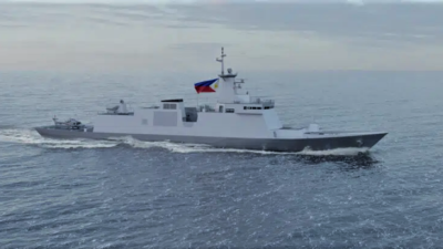 The Alpha 3D radar on board a Corvette ship. Credit: Hyundai Heavy Industries.