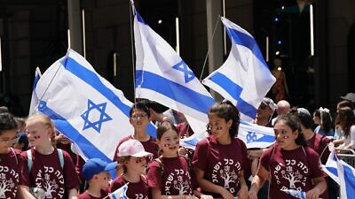 Children march in the Celebrate Israel Parade in New York City, May 22, 2022. Credit: Don Pollard/Office of Gov. Kathy Hochul.