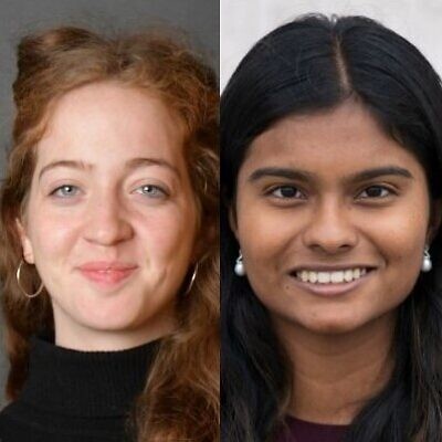 Laya Reddy is a Chicago native who just finished her first year at Princeton and plans to major in Economics. Avigail Gilad is a Tel Aviv native graduating from Princeton this spring with a BA in Architecture. Credit: Courtesy.
