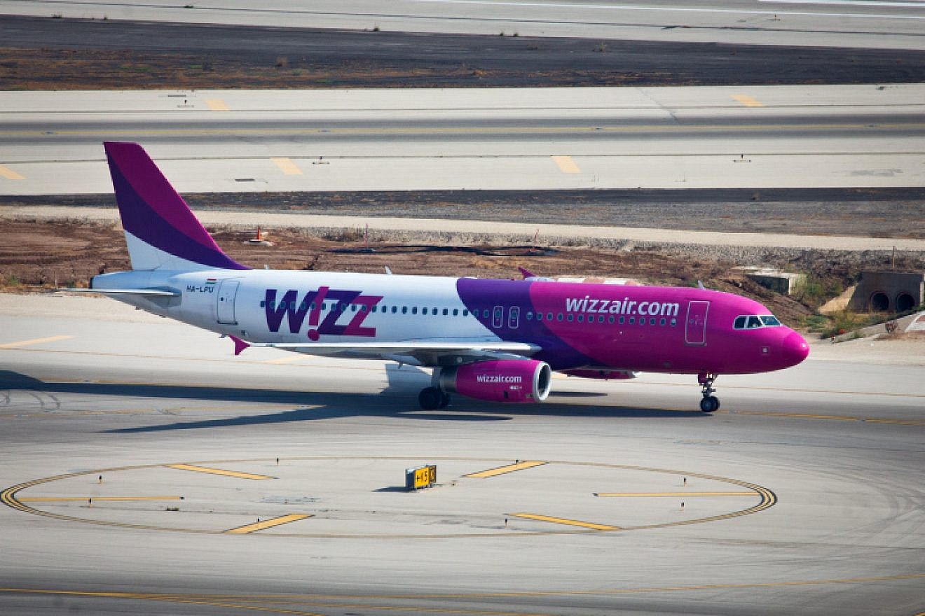 A Wizz Air flight prepares to take off from Ben-Gurion International Airport, Sept. 3, 2014. Photo by Moshe Shai/Flash90.