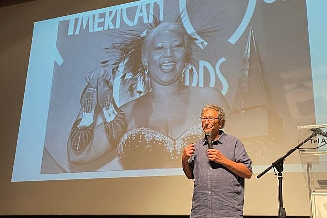 Stuart Weitzman speaks about his life’s work at Tel Aviv Museum of Art on July 15, 2022. Photo by Rachel Zilberfarb.