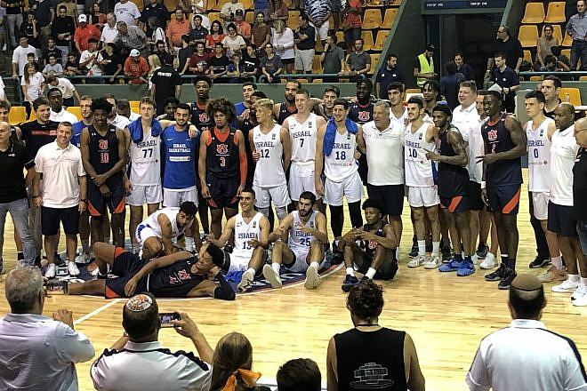 Israel’s U20 National played against Auburn University Tigers Men’s basketball team at Jerusalem’s Malha Arena on Aug. 2., 2022. Credit: Courtesy.