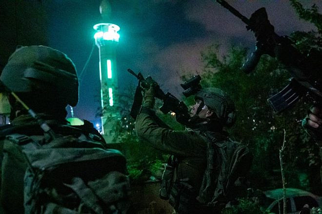 Israeli forces conduct a counter-terror raid in Judea and Samaria as part of the IDF's "Operation Breakwater," on Sept. 7, 2022. Credit: Israel Defense Forces.