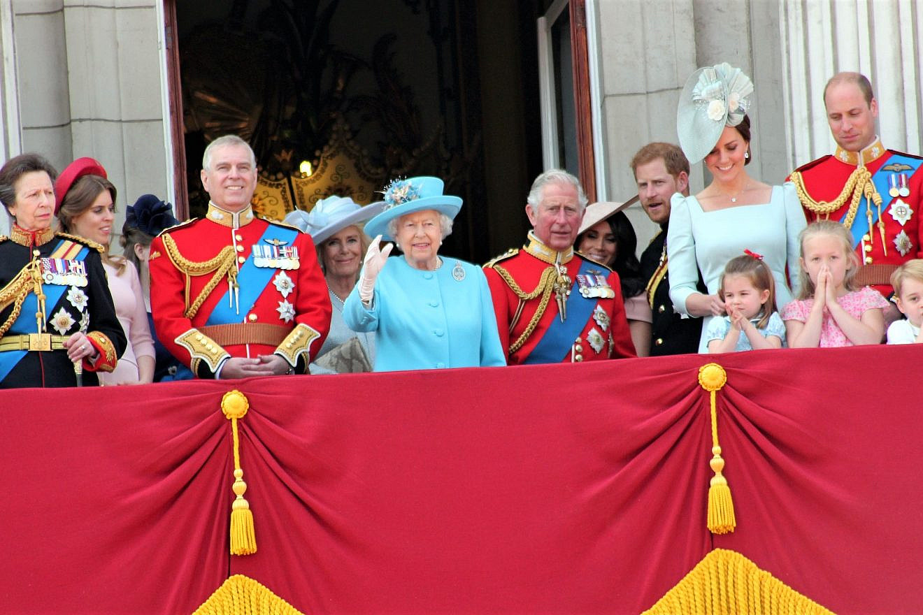 Queen Elizabeth with the royal family at Buckingham Palace in London, June 2018. Credit: Lorna Roberts/Shutterstock.