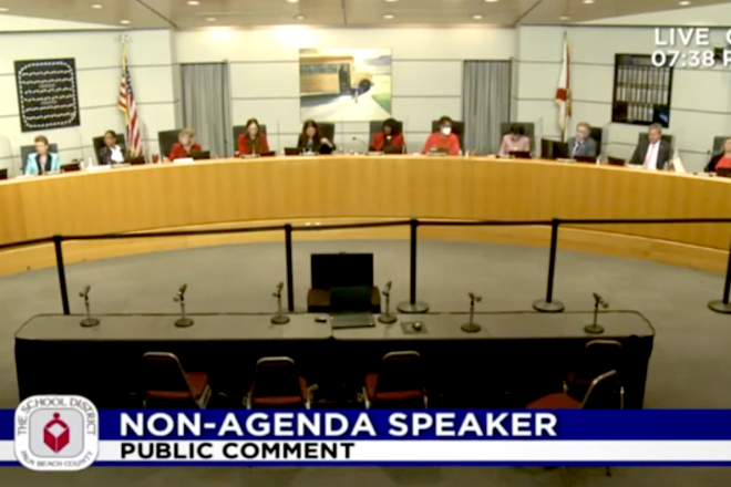 Palm Beach County School Board meeting on Aug. 17, 2022. Source: YouTube.