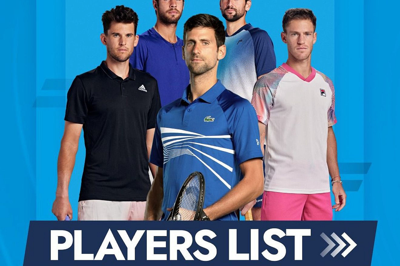 Novak Djokovic (center) took top honors at the Expo Tel Aviv Complex on Sunday. Courtesy of Tel Aviv Watergen Open.