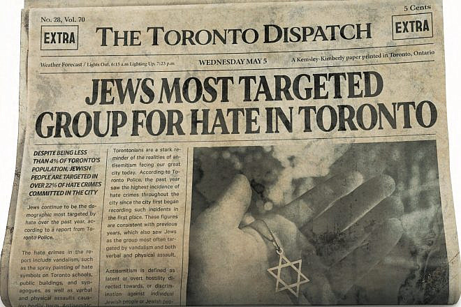 Newspaper as part of a new campaign to tackle anti-Semitism in Toronto, Canada. Source: Screenshot.