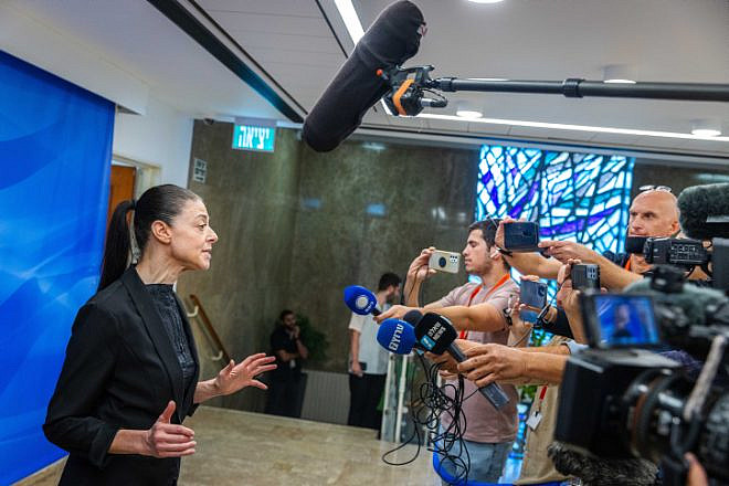 Israeli Transportation Minister Merav Michaeli arrives at the weekly Cabinet meeting at the Prime Minister's Office in Jerusalem, Sept. 18, 2022. Photo by Olivier Fitoussil/Flash90.