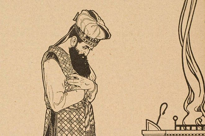 A depiction of Aaron the High Priest by Ephraim Moses Lilien, 1914. Credit: Wikimedia Commons.