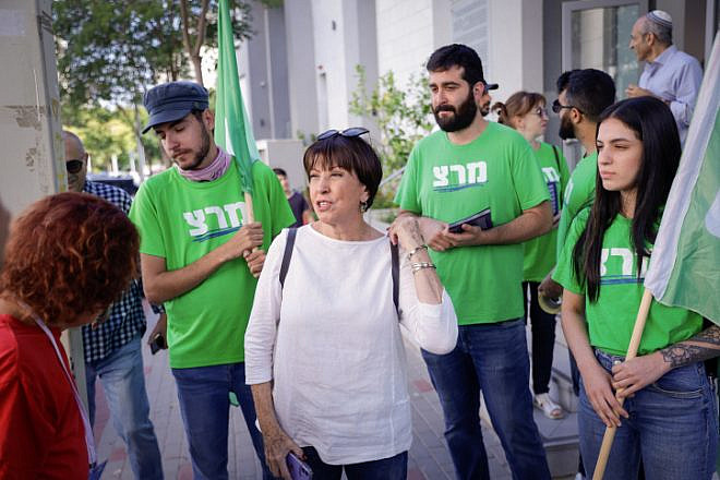 Meretz Party chairwoman Zehava Gal-On casts her vote at a polling station in Bnei Brak, during the Knesset elections, on Nov. 1, 2022. Photo by Roy Alima/Flash90.
