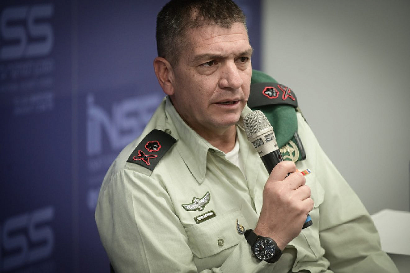IDF Military Intelligence chief Maj. Gen. Aharon Haliva speaks at a conference at Tel Aviv University on Nov. 21, 2022. Photo by by Avshalom Sassoni/Flash90.